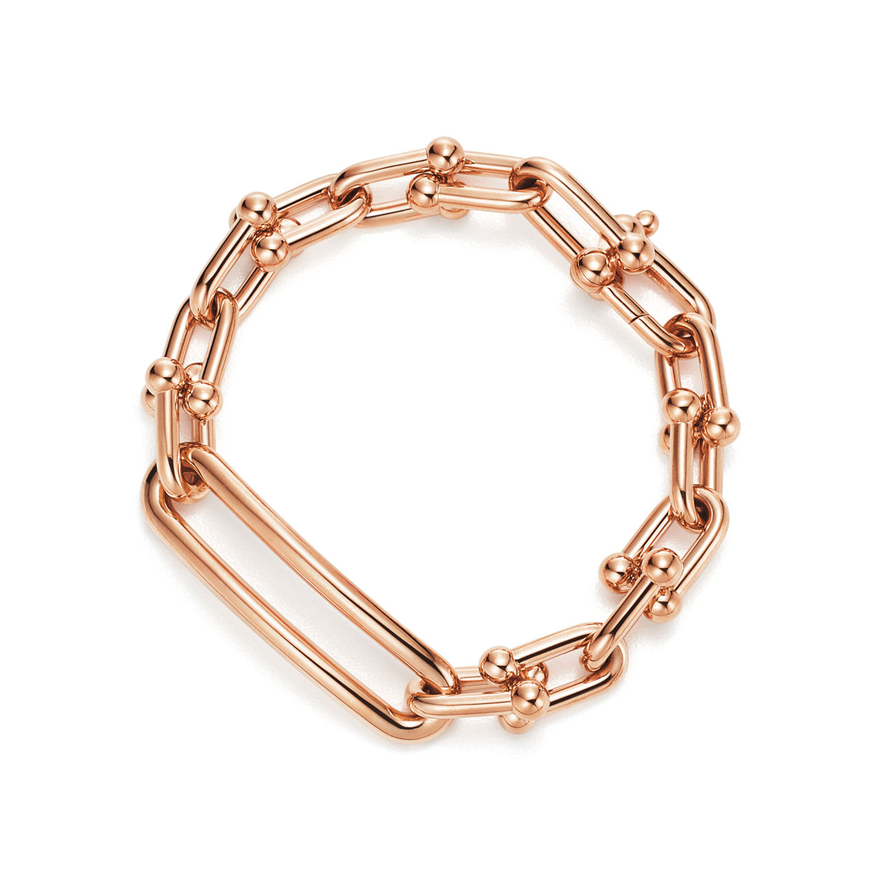 Gliederarmband, längliche Glieder in Roségold