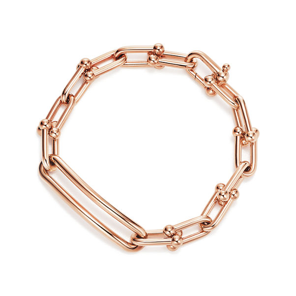 Tiffany HardWear:Gliederarmband, längliche Glieder in Roségold