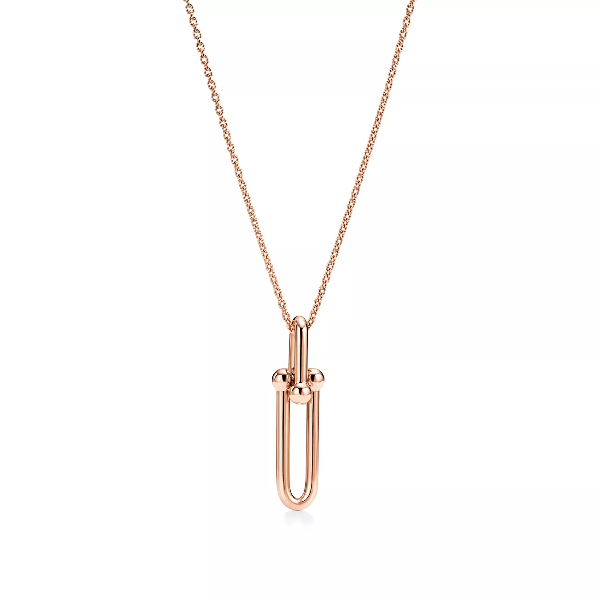 Pendente a maglie allungate in oro rosa