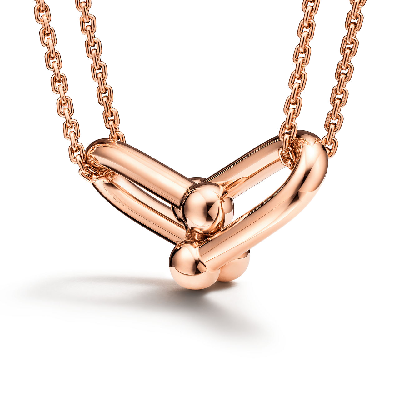 Tiffany HardWear:Large Double Link Pendant in Rose Gold image number 3