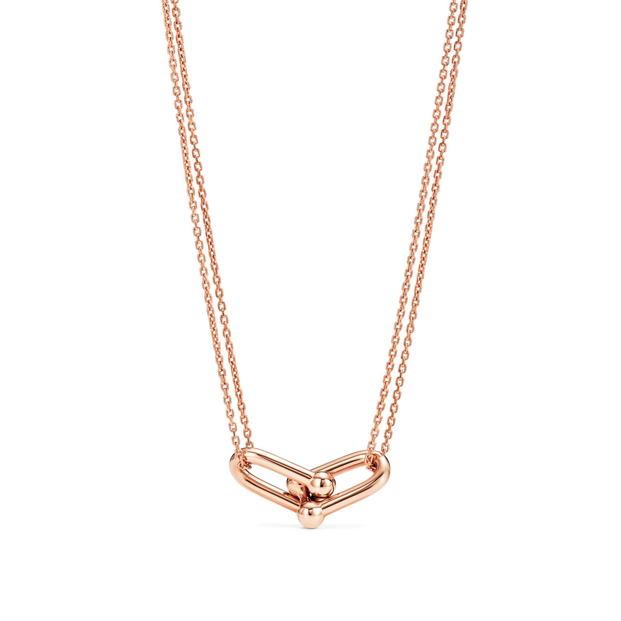 Tiffany HardWear:Large Double Link Pendant in Rose Gold image number 0