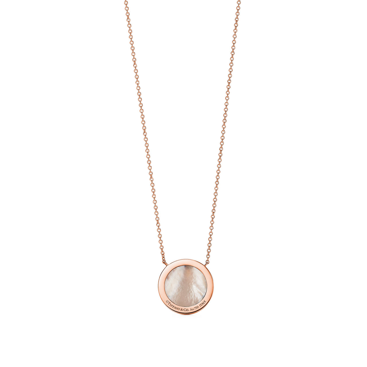 Tiffany T:Diamond and Mother-of-pearl Circle Pendant in Rose Gold image number 2