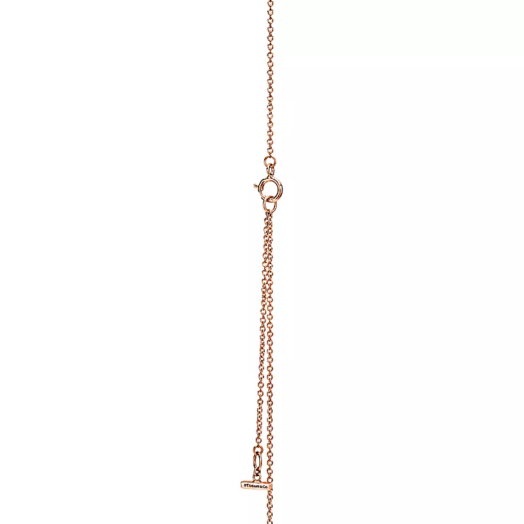Tiffany T:다이아몬드 및 마더 오브 펄 서클 펜던트, 18K 로즈 골드, 40.6~45.7cm 이미지 번호 3