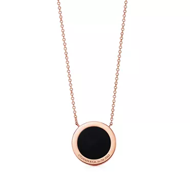 Tiffany T:Circle Anhänger mit Diamant und schwarzem Onyx in Roségold, 2