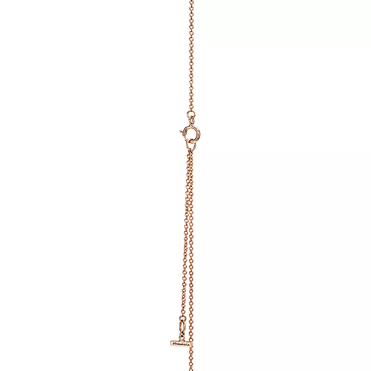 Tiffany T:다이아몬드 및 블랙 오닉스 서클 펜던트, 18K 로즈 골드, 40.6~45.7cm 이미지 번호 3