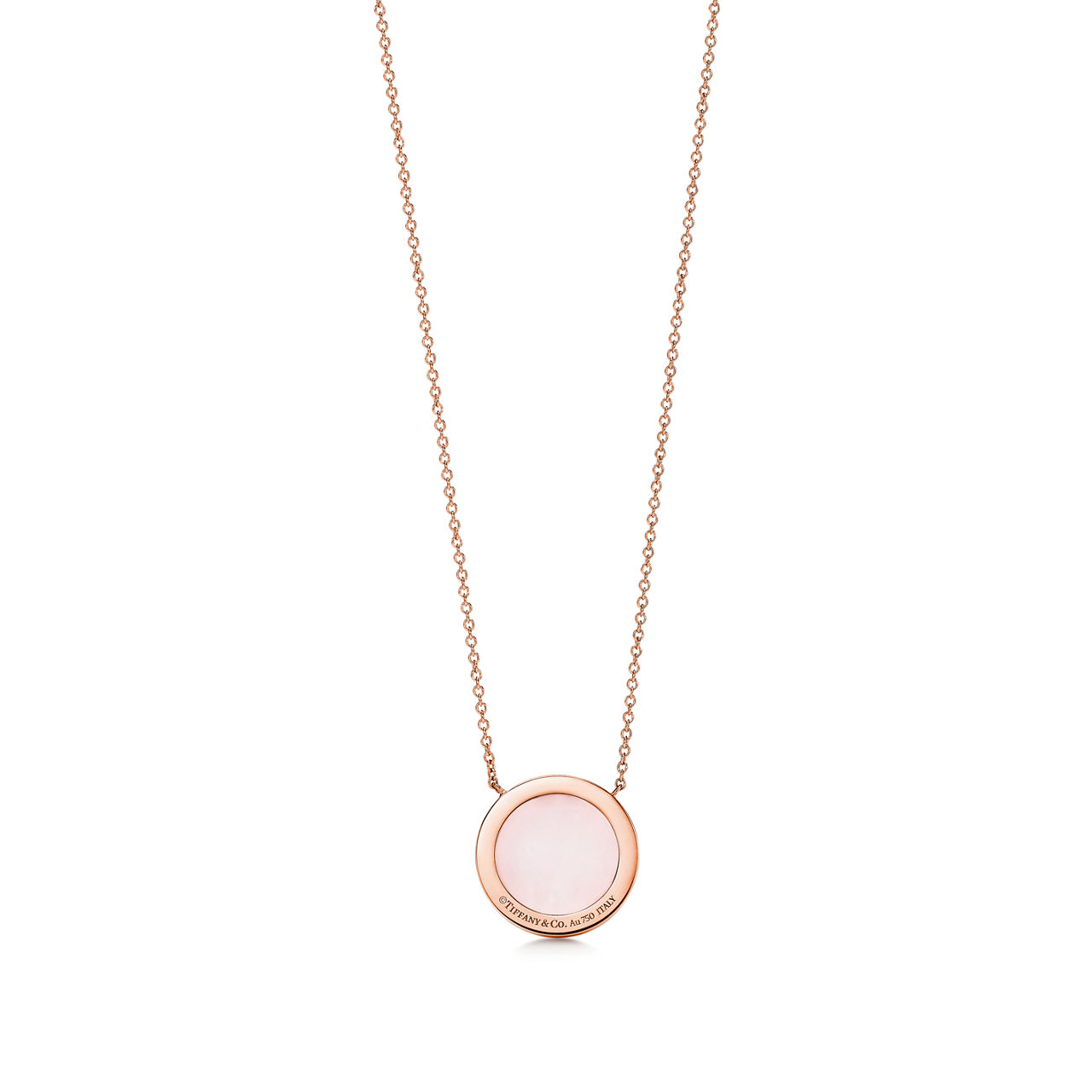 Tiffany T:Circle Anhänger mit Diamant und rosa Opal in Roségold Bildnummer 2