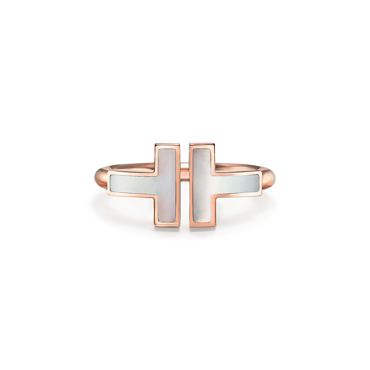 Tiffany T:Wire Ring in Rose Gold with Mother-of-pearl image number 0