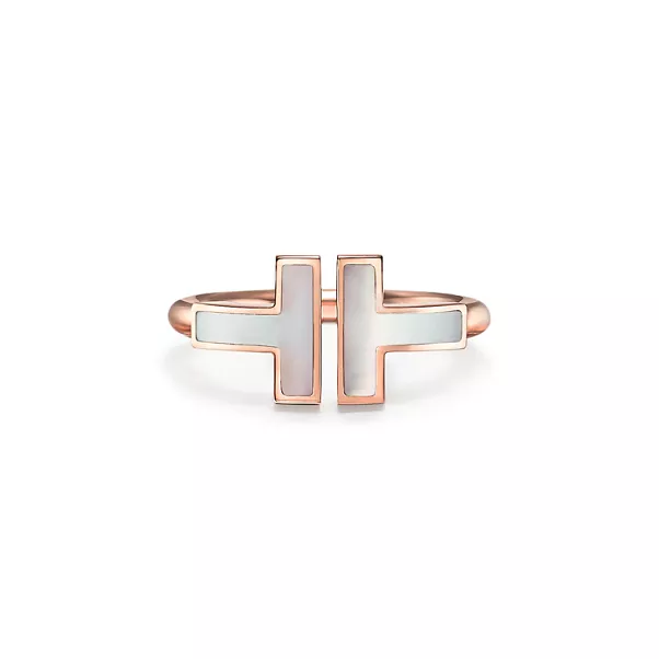 Wire Ring in Rose Gold with Mother-of-pearl
