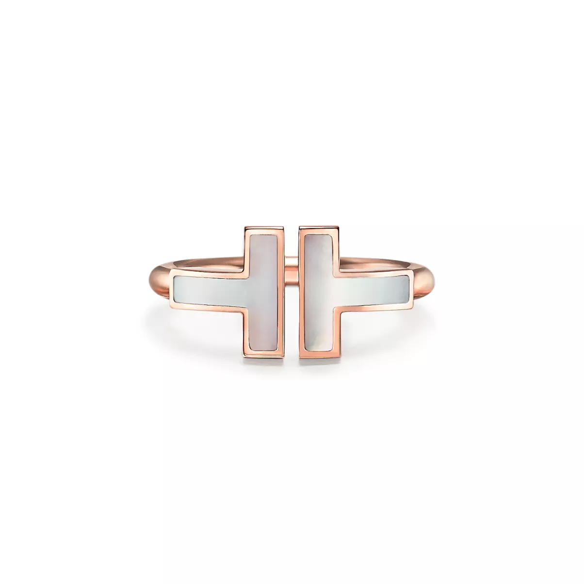 Wire Ring in Ros&eacute;gold mit Perlmutt