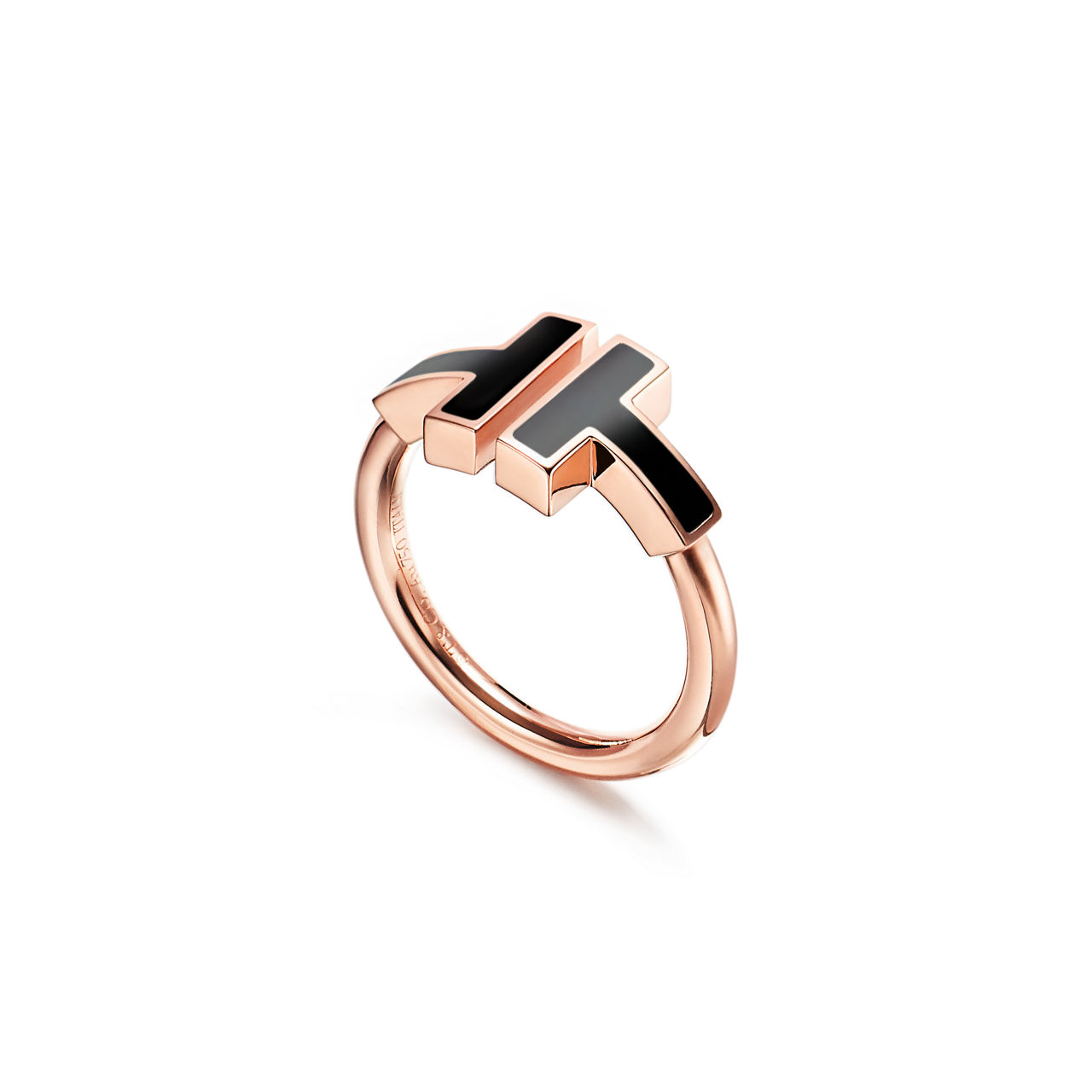 Tiffany T:Black Onyx Wire Ring in Rose Gold image number 2