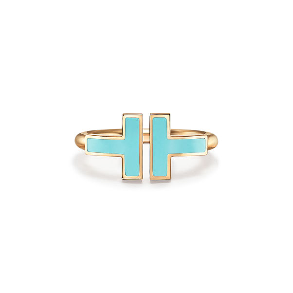 Tiffany T:Wire Ring mit Türkis in Gelbgold