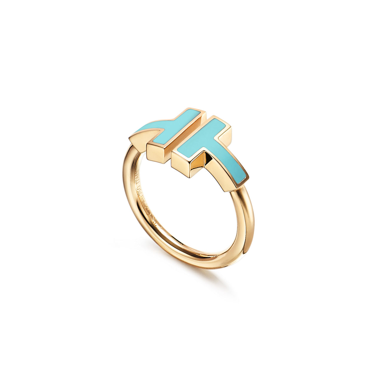 Tiffany T:Bague Wire ornée de turquoise en or jaune 18 carats numéro dimage {1}