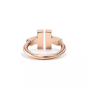 Tiffany T:Wire Ring in Rose Gold with Diamonds and Mother-of-pearl, 3