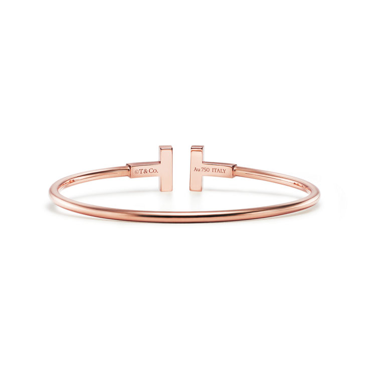 Tiffany T:Wire Bracelet in Rose Gold with Diamonds and Mother-of-pearl image number 4