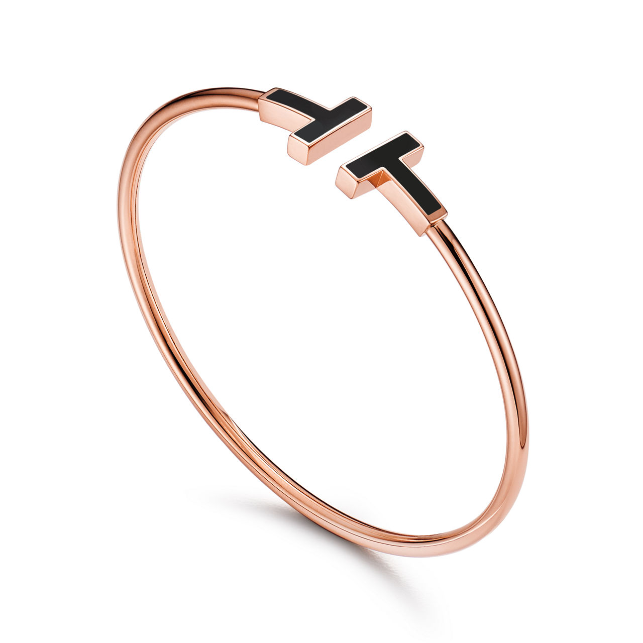 Tiffany T:Black Onyx Wire Bracelet in Rose Gold image number 2