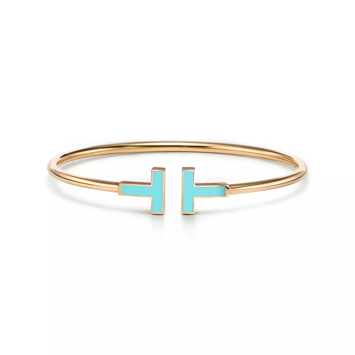 Bracelet Wire orn&eacute; de turquoise en or jaune 18&nbsp;carats