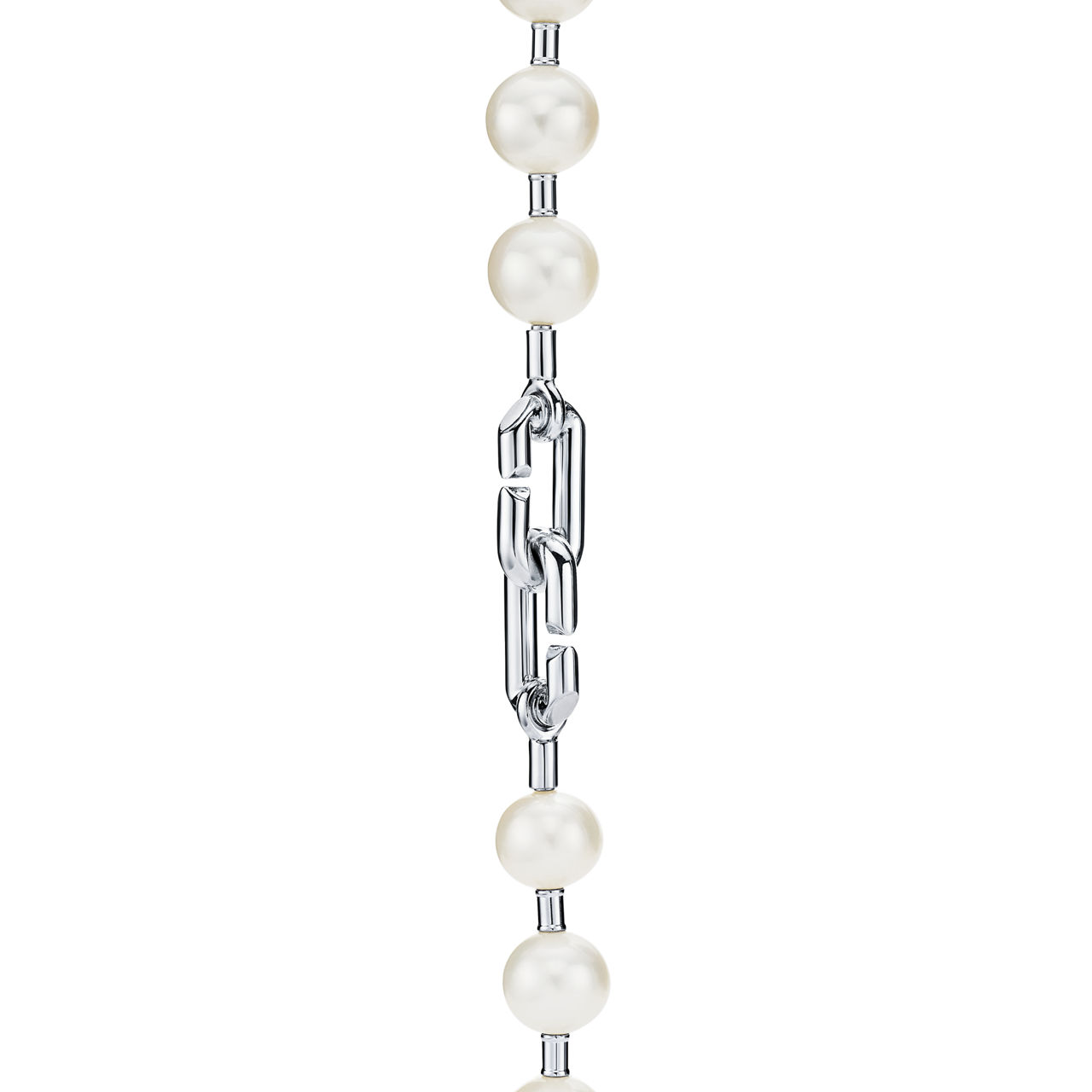 Tiffany HardWear:Pearl Lock Necklace in Silver, 9-10 mm image number 3