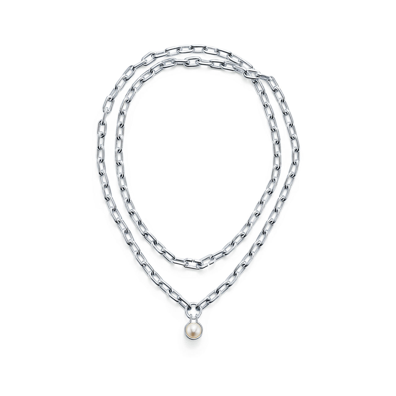 Tiffany HardWear:Freshwater Pearl Necklace in Sterling Silver, 32"  image number 2