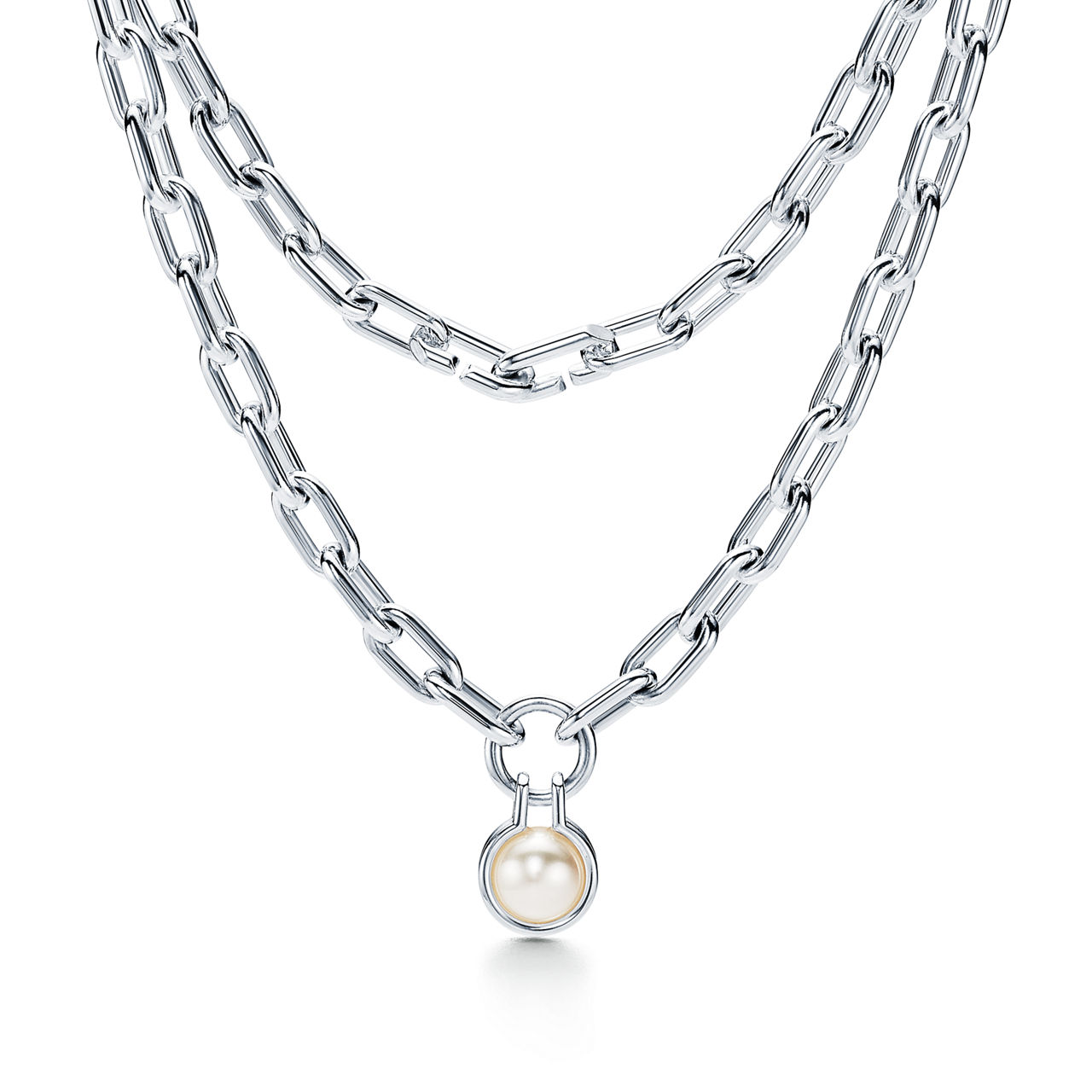 Tiffany HardWear:Freshwater Pearl Necklace in Sterling Silver, 32"  image number 0