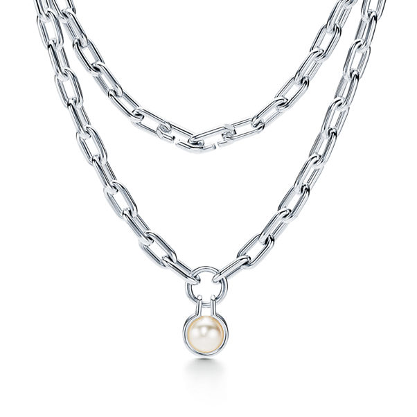 Tiffany HardWear:Freshwater Pearl Necklace in Sterling Silver, 32" 