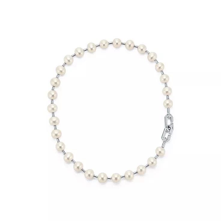 Tiffany HardWear:Freshwater Pearl Necklace in Sterling Silver in Sterling Silver, 1