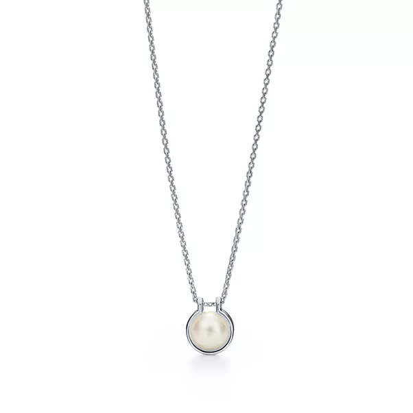Gliederanhänger mit Süßwasserperle in Sterlingsilber, 40,6–45,7 cm