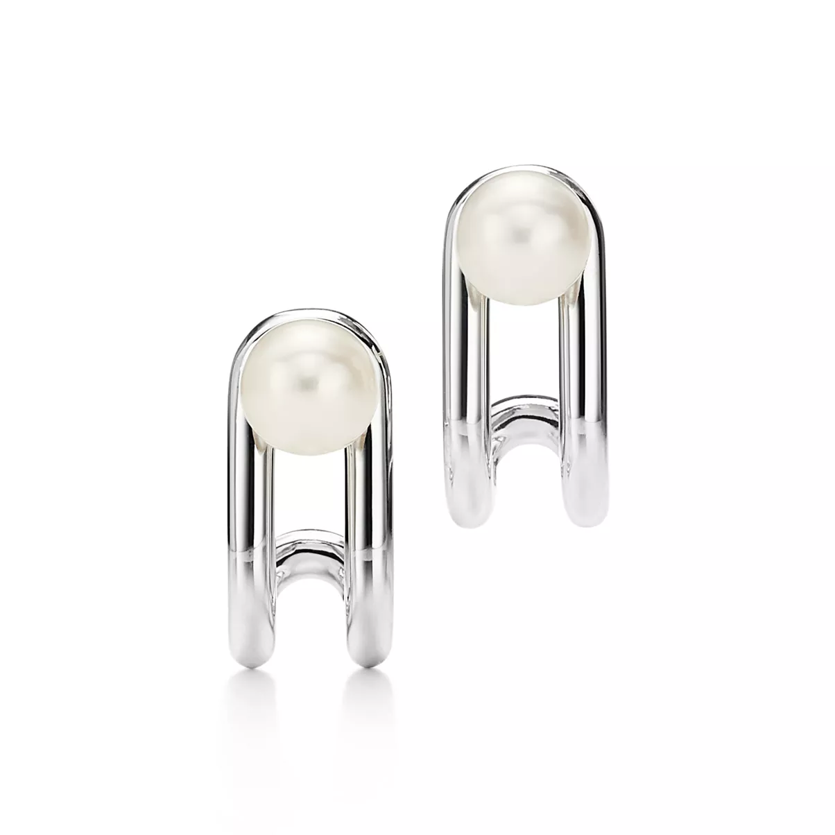 더블 진주 힌지드 이어링, 스털링 실버, 스털링 실버