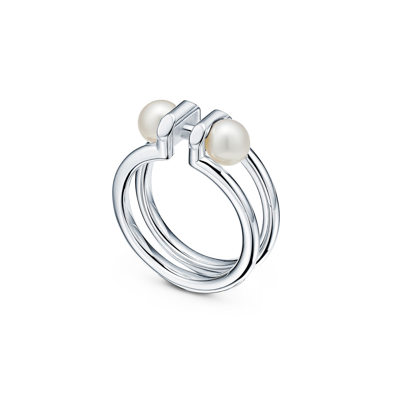 Tiffany HardWear:Double Pearl Ring in Sterling Silver  image number 2