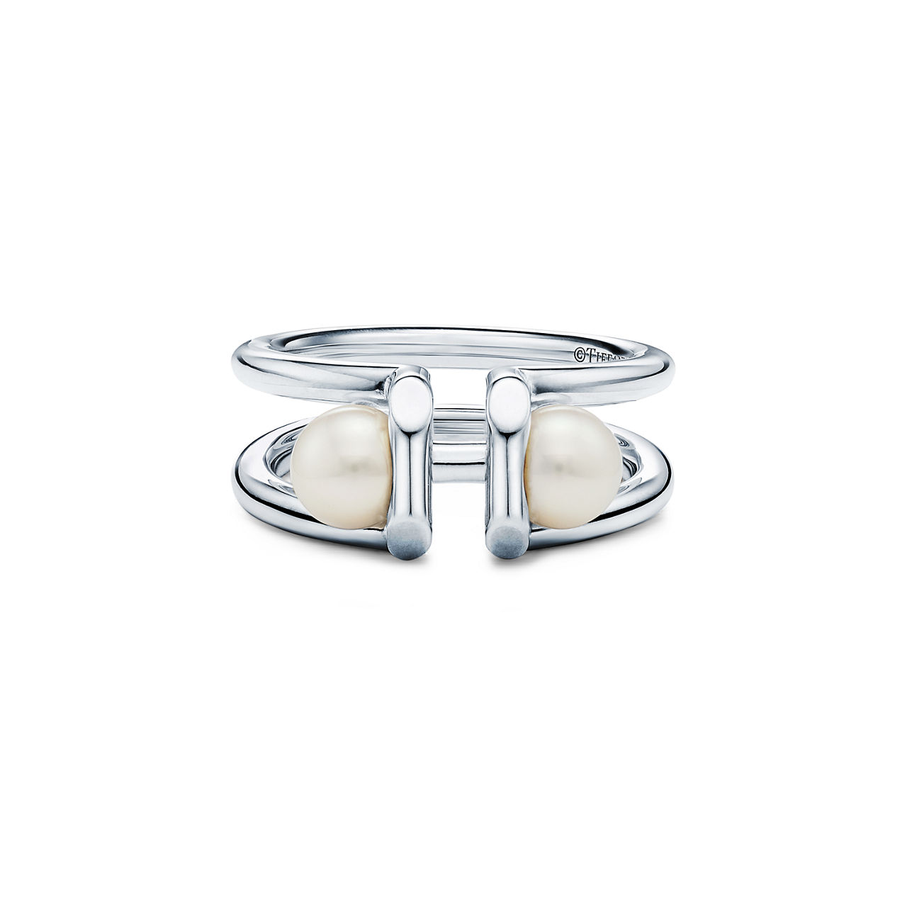 Tiffany HardWear:Double Pearl Ring in Sterling Silver  image number 0