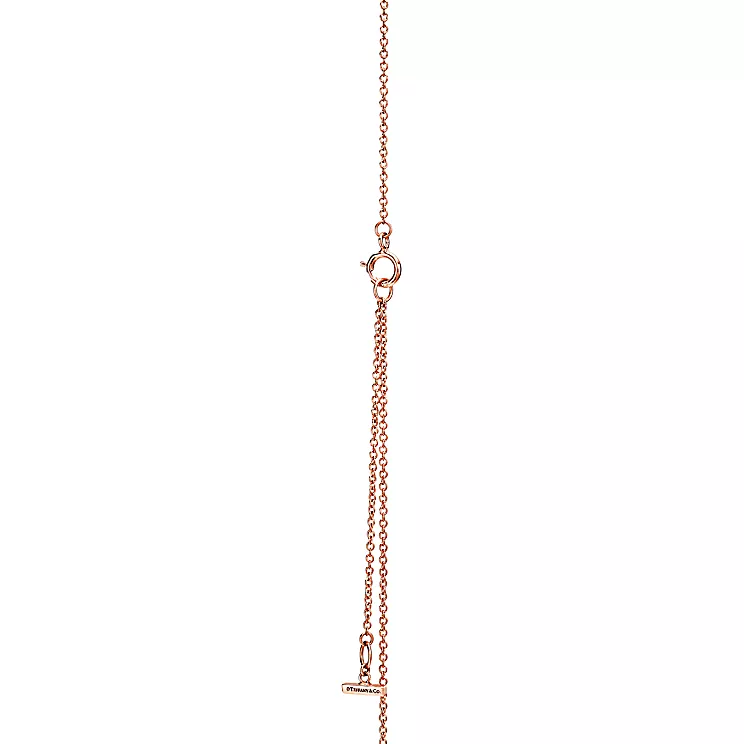 Tiffany T:다이아몬드와 터쿼이즈 서클 펜던트, 18K 로즈 골드, 40.6~45.7cm 이미지 번호 3