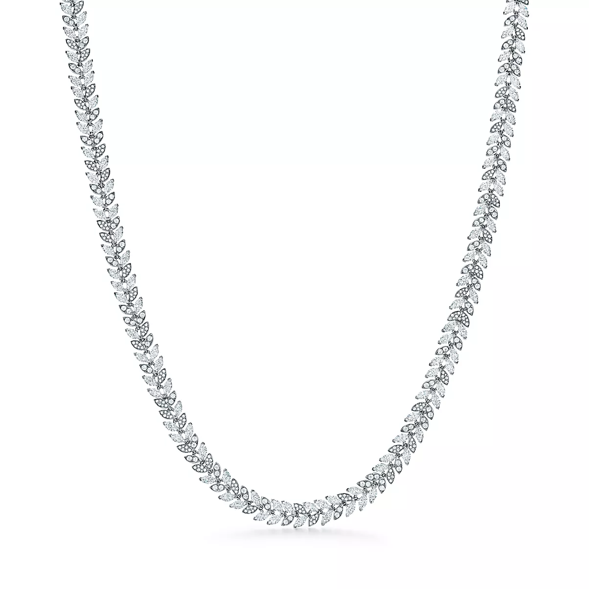 Tiffany Victoria Necklace 플래티늄 라운드 브릴리언트 다이아몬드 One Scale