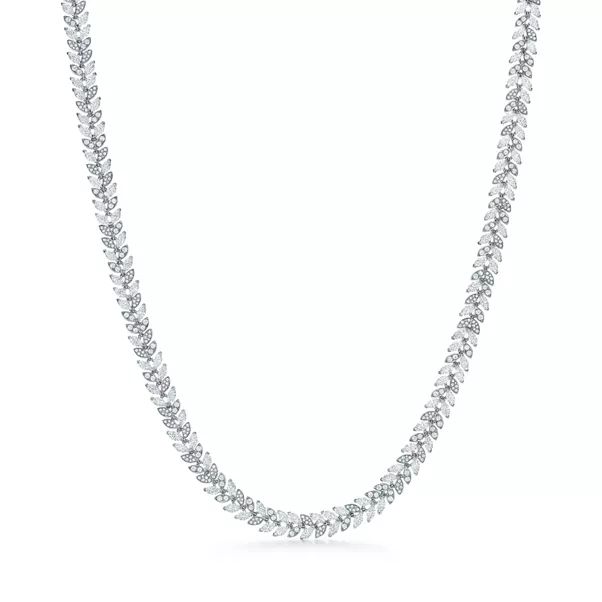 Vine Diamant-Halskette in Platin, 40,6 cm 