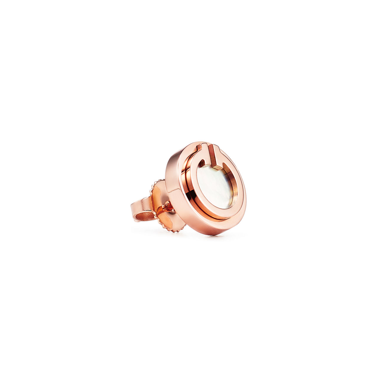 Tiffany T:Mother-of-pearl Circle Earrings in Rose Gold image number 2