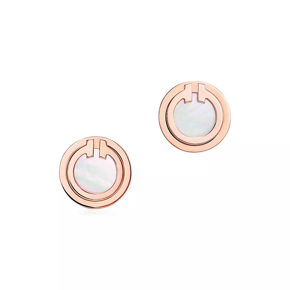 Tiffany T Earrings 18K 로즈 골드 마더 오브 펄 One Scale