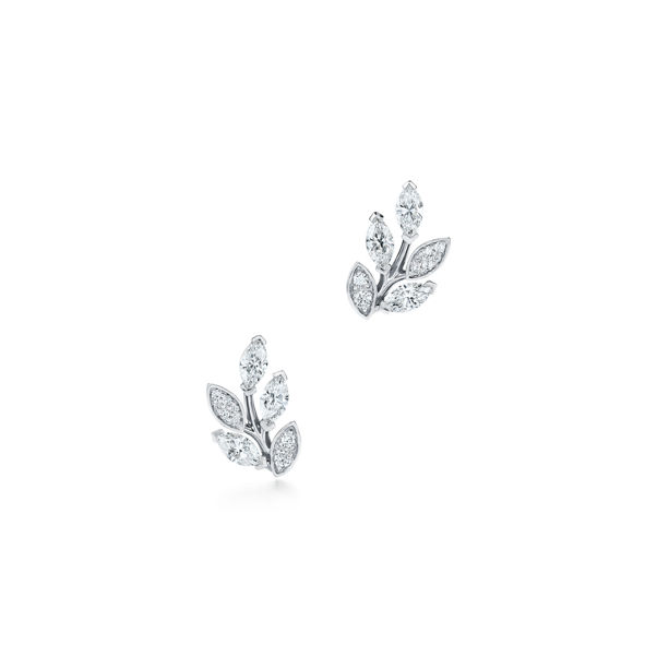 Tiffany Victoria®:Diamond Vine Earrings in Platinum 