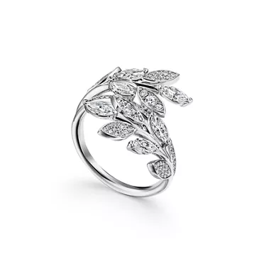 Tiffany Victoria&reg;:Diamond Vine Bypass Ring in Platinum, 2
