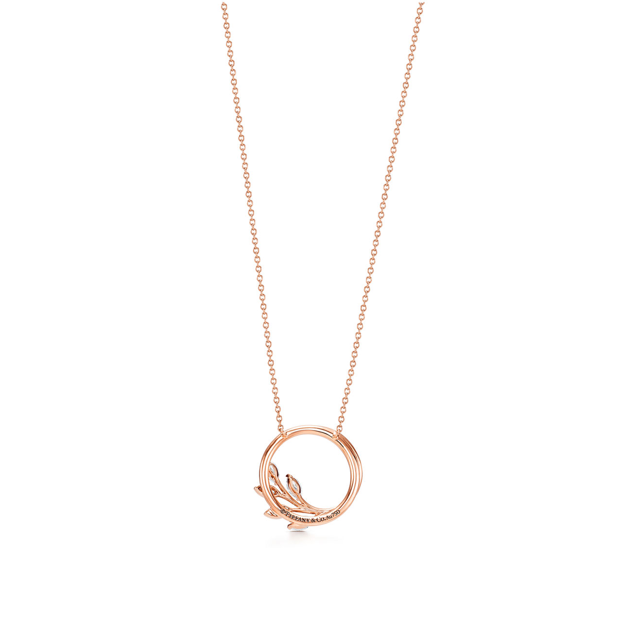 Tiffany Victoria®:Diamond Vine Circle Pendant in 18k Rose Gold  image number 2