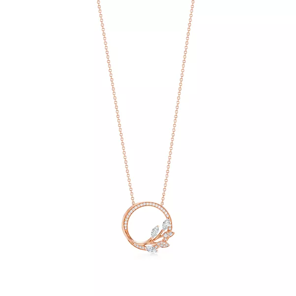 Vine Circle Diamant-Anhänger in 18 Karat Roségold 