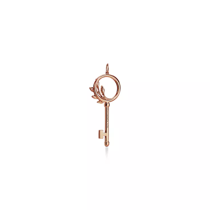 Tiffany Keys:Tiffany Victoria® Diamond Vine Circle Key in 18k Rose Gold, 1