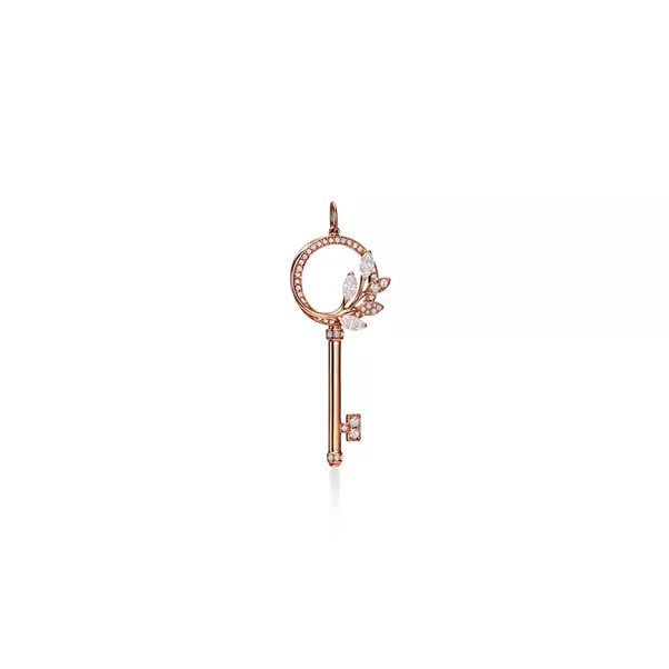 Llave de vid de diamantes en oro rosa de 18 quilates 