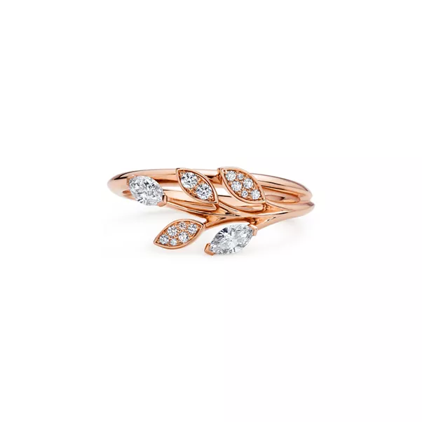 Diamond Vine Ring in 18k Rose Gold 