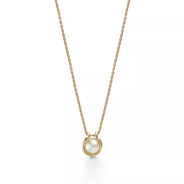 티파니 하드웨어:남양 진주 링크 펜던트, 18K 골드, 40.6cm, 옐로우 골드, 2