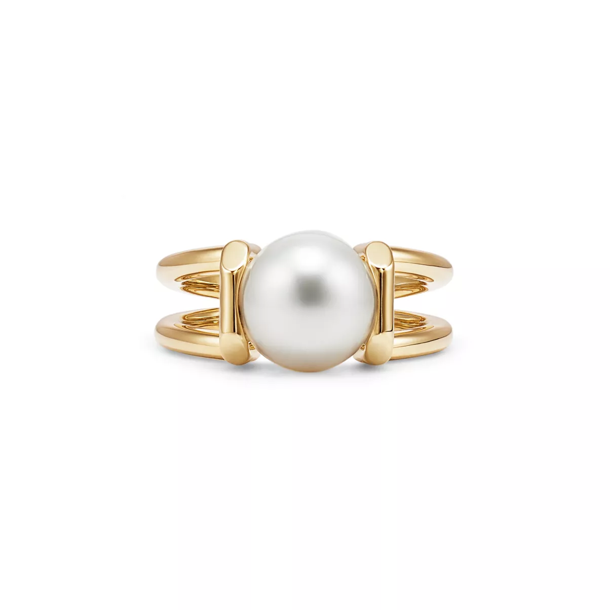 Ring mit wei&szlig;er S&uuml;dseeperle in 18&nbsp;Karat&nbsp;Gold