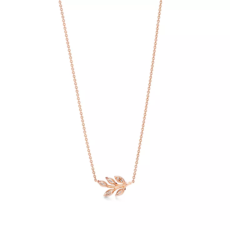 Tiffany Victoria®:Diamond Vine Pendant in 18k Rose Gold, 2