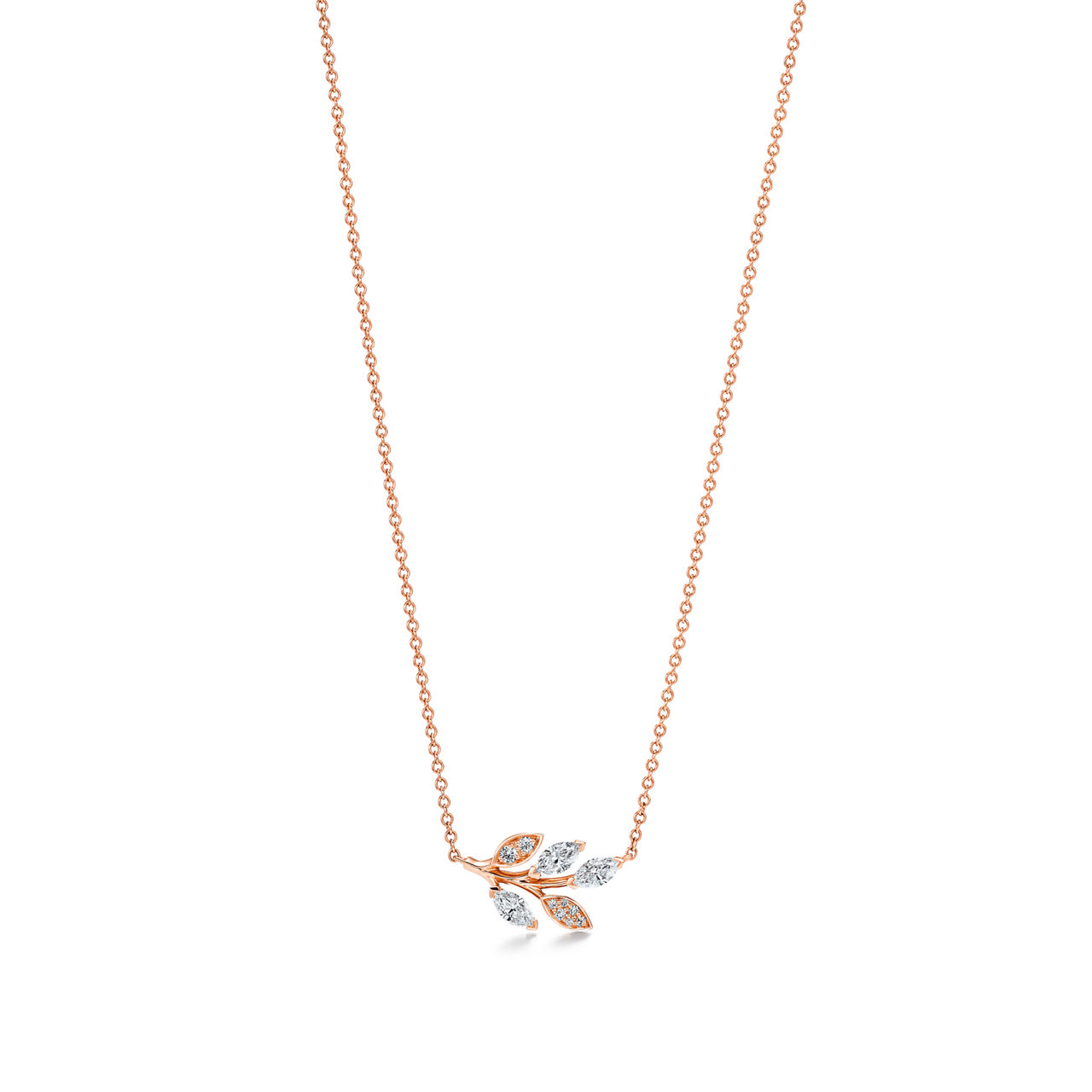 Tiffany Victoria®:Diamond Vine Pendant in 18k Rose Gold image number 0