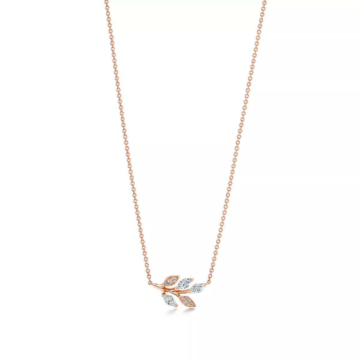 Diamond Vine Pendant in 18k Rose Gold