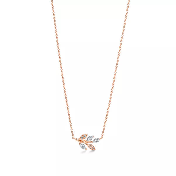 Diamond Vine Pendant in 18k Rose Gold