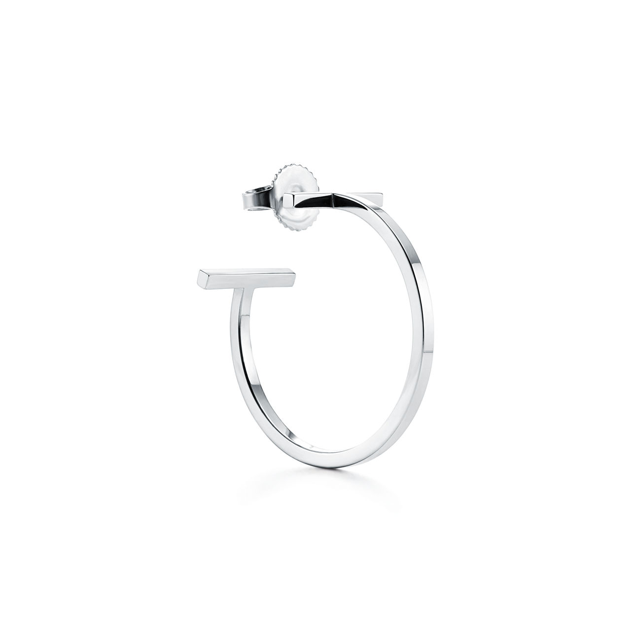 Tiffany T:Hoop Earrings in White Gold image number 2