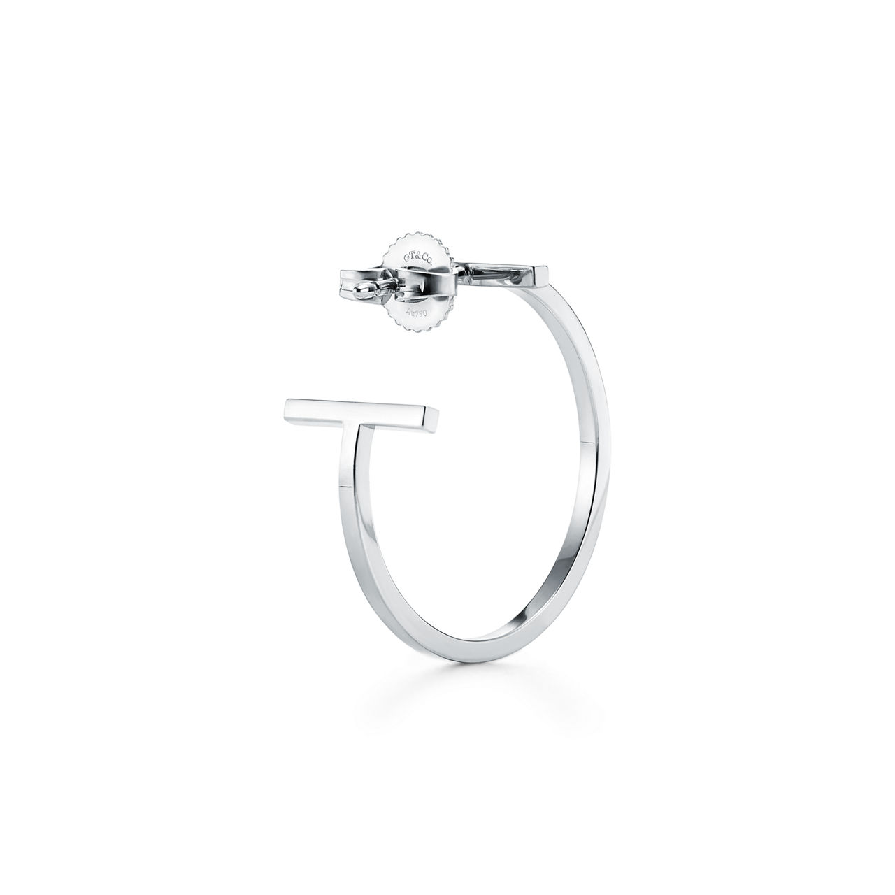 Tiffany T:Hoop Earrings in White Gold image number 3