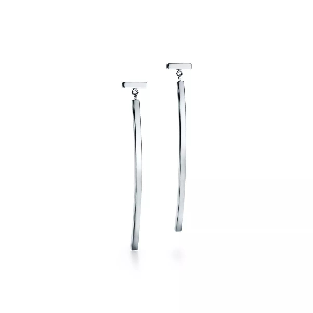 Bar Earrings in White Gold